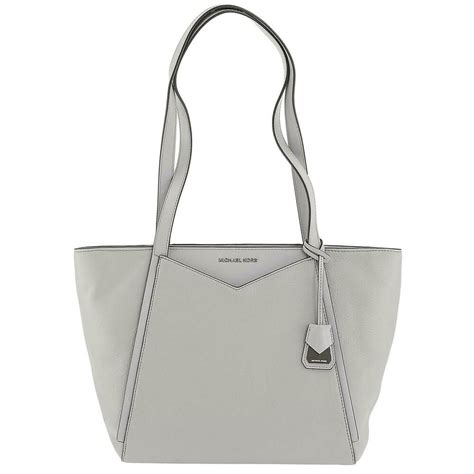 whitney small pebbled leather tote by michael kors pearl grey|Women's Tote Bags .